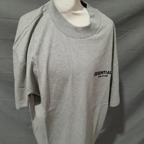 ESSENATAILS LIGHT GREY OVERSIZED T-SHIRT - MEDIUM