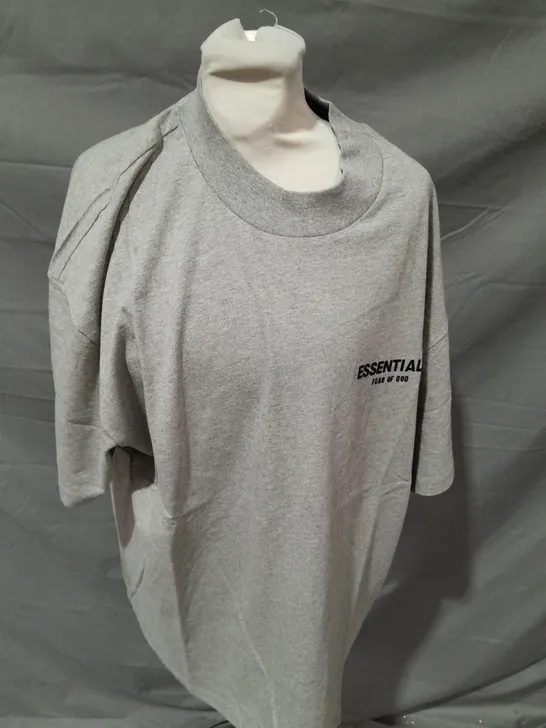 ESSENATAILS LIGHT GREY OVERSIZED T-SHIRT - MEDIUM