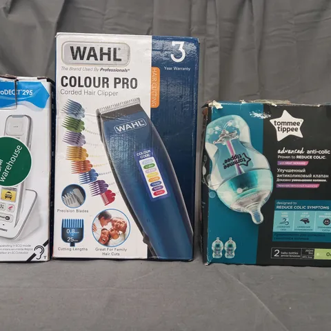 BOX OF APPROXIMATELY 20 ASSORTED HOUSEHOLD ITEMS TO INCLUDE  DIAL ACCESSORY HANDSET, CORDED HAIR CLIPPER, ETC