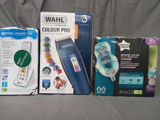 BOX OF APPROXIMATELY 20 ASSORTED HOUSEHOLD ITEMS TO INCLUDE  DIAL ACCESSORY HANDSET, CORDED HAIR CLIPPER, ETC