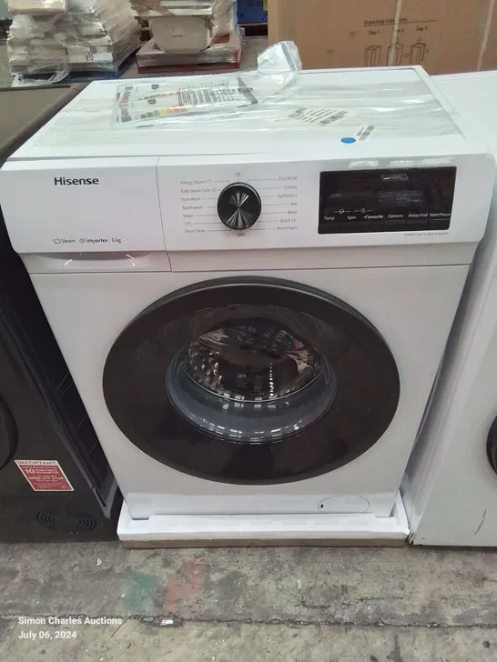 HISENSE FREESTANDING 6KG WASHING MACHINE IN WHITE, MODEL: WFQP6012EVM