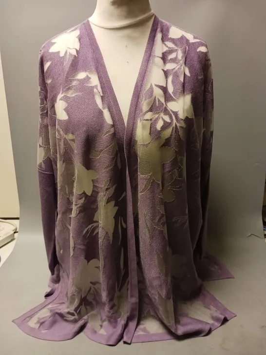 WYNNE LAYERS FLORAL SHEER WRAP CARDIGAN PURPLE SIZE XS