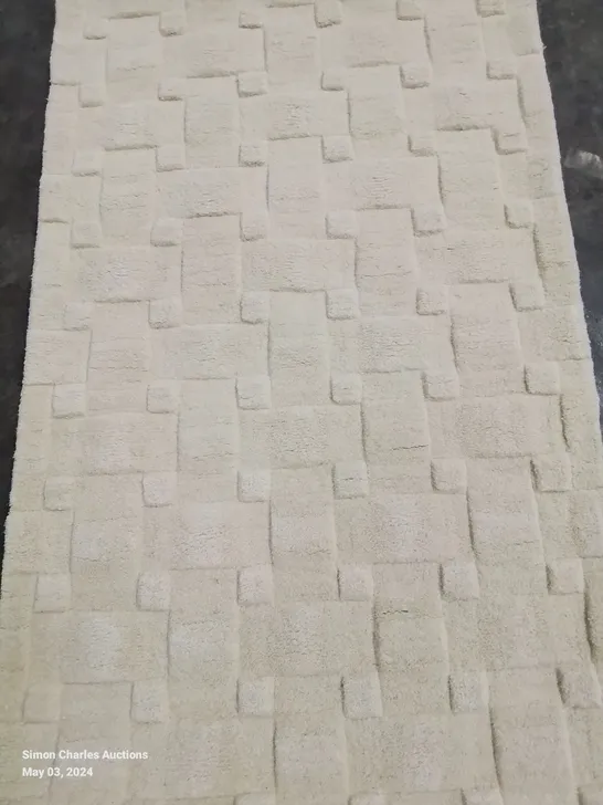 ORIGIN RUG BASKET WEAVE DESIGN 80X150CM NEW IVORY COLOUR 