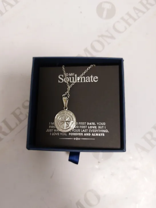 LUXESMITH HANDCRAFTED JEWELLERY 'TO MY SOULMATE' SILVER EFFECT NECKLACE	