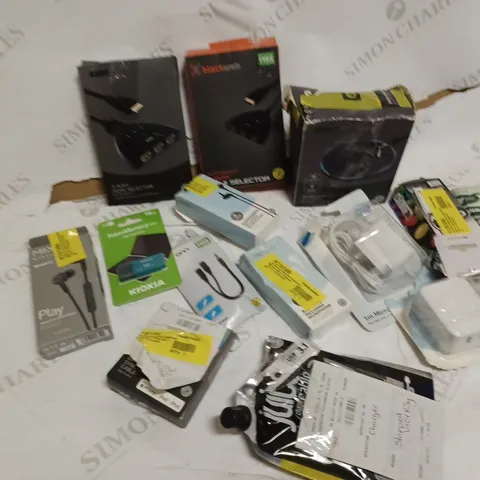 BOX OF ASSORTED ASDA ELECTRICALS INCLUDING - WIRELESS CHARGING PAD, BLACK WEB 3 WAY HDMI SELECTOR