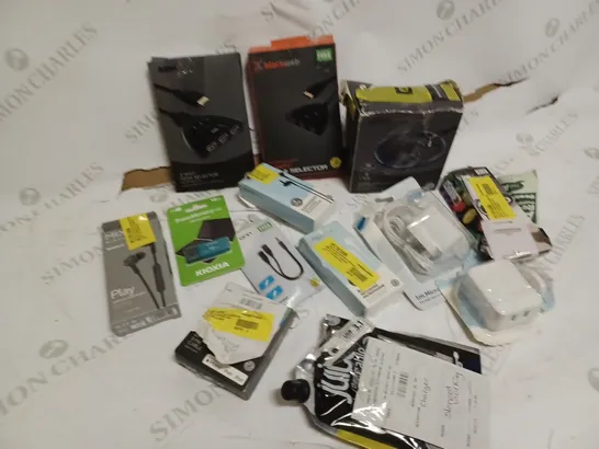 BOX OF ASSORTED ASDA ELECTRICALS INCLUDING - WIRELESS CHARGING PAD, BLACK WEB 3 WAY HDMI SELECTOR