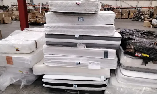 STACK OF APPROXIMATELY 9 QUALITY ASSORTED MATTRESSES 