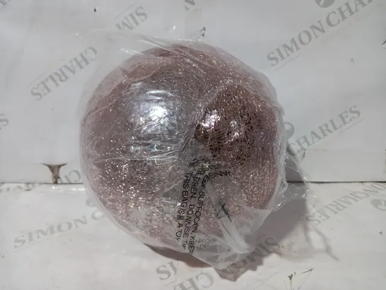 DESIGNER CRACKLE BLUSH PINK GLASS ORNAMENT 