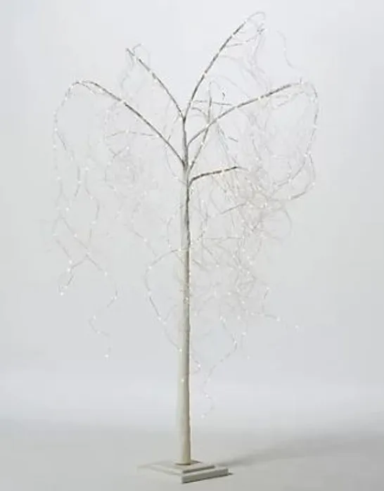 OUTLET ALISON CORK PRE-LIT CASCADING GLITTER WHITE WILLOW TREE - collection only