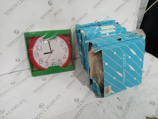 BOX OF APPROX 10 ASSORTED QUARTZ CLOCKS