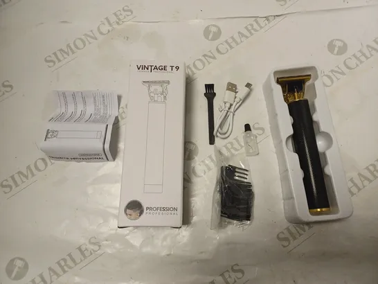 BOXED VINTAGE T9 PROFESSIONAL TRIMMER WITH ACCESSORIES, USB CABLE AND INSTRUCTIONS