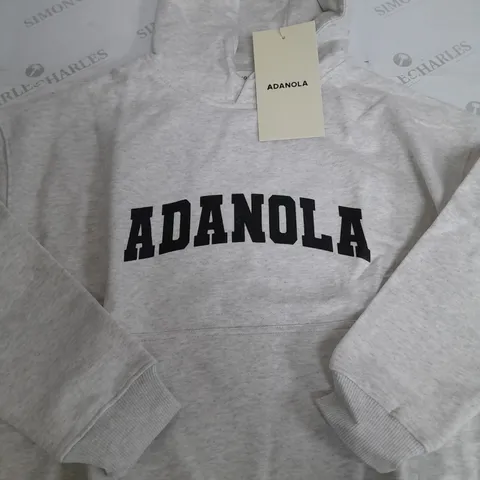 ADANOLA VARSITY OVERSIZED HOODIE IN LIGHT GREY - XS