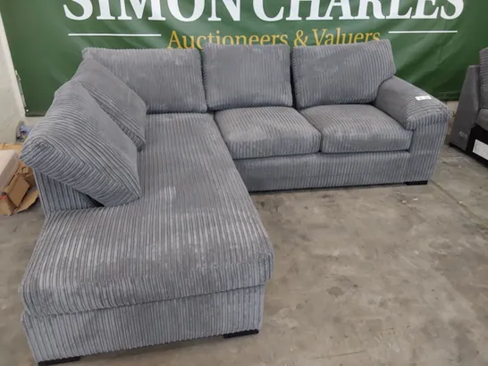 DESIGNER CORNER CHAISE SOFA GREY JUMBO CHORD