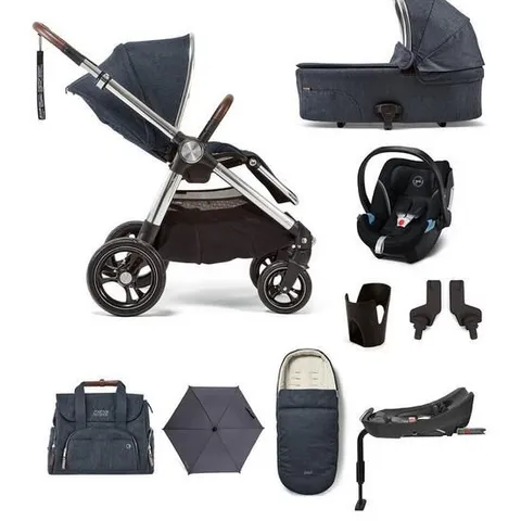 BOXED OCARRO STROLLER NAVY FLANNEL INC ATON 5 FULL SET