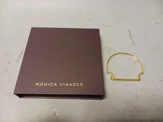 BOXED MONICA VINADER 925 SIGNATIURE THIN GOLD TONE BANGLE 