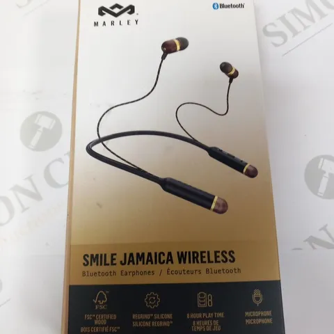 BOXED MARLEY SMILE JAMAICA WIRELESS BLUETOOTH EARPHONES EM-JE083-BAA