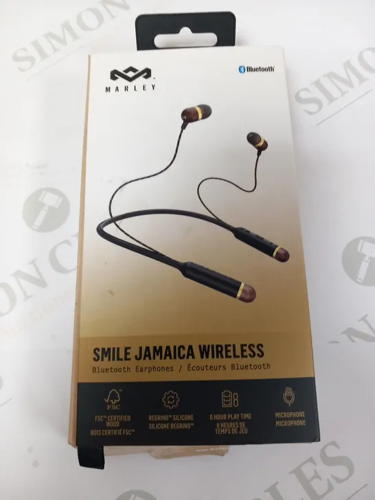 BOXED MARLEY SMILE JAMAICA WIRELESS BLUETOOTH EARPHONES EM-JE083-BAA