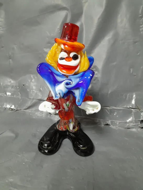 MID CENTURY GLASS CLOWN