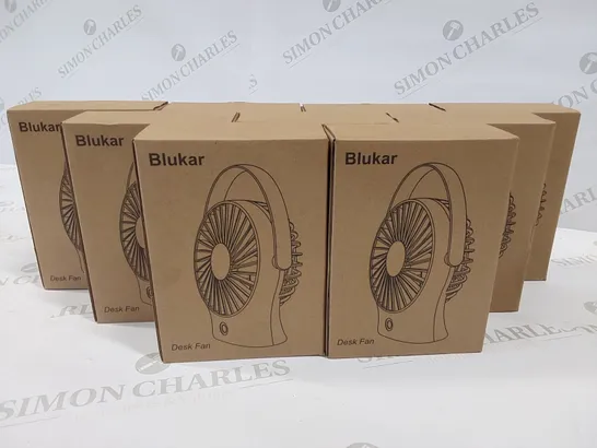 9 BRAND NEW BOXED BLUKAR DESK FANS 