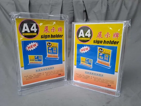 BOX OF APPROXIMATELY 5 A4 SIGN HOLDERS