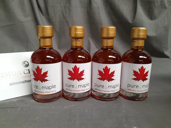 LOT OF 12 200ML BOTTLES OF PURE MAPLE 100% PURE MAPLE SYRUP