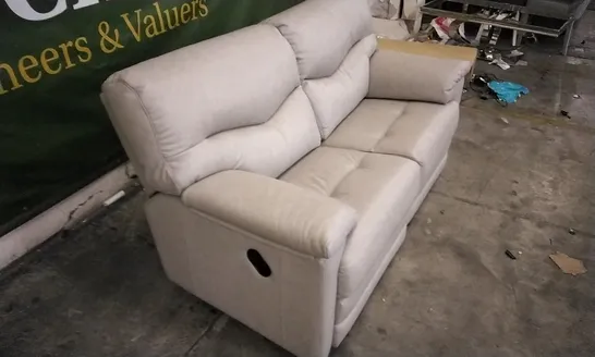 QUALITY BRITISH DESIGNED & MANUFACTURED G PLAN CREAM LEATHER ELECTRIC RECLINING 2 SEATER SOFA