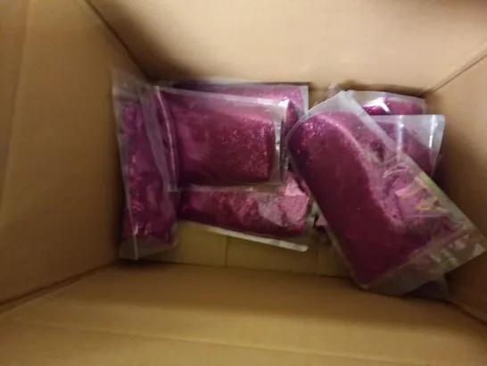 APPROXIMATELY 12 BAGS OF DECOR GLITTER IN DARK PINK - COLLECTION ONLY