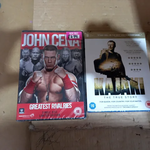 LOT OF APPROX 40 FILMS TO INCLUDE: 24 'JOHN CENA GREATEST RIVALRIES' DVDS AND 16 'KAJAKI' BLU-RAYS