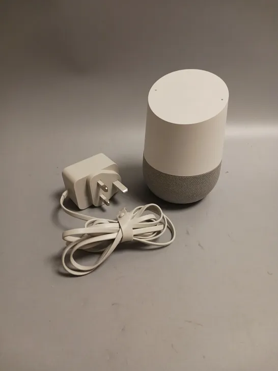 BOXED GOOGLE HOME SMART SPEAKER IN GREY AND WHITE