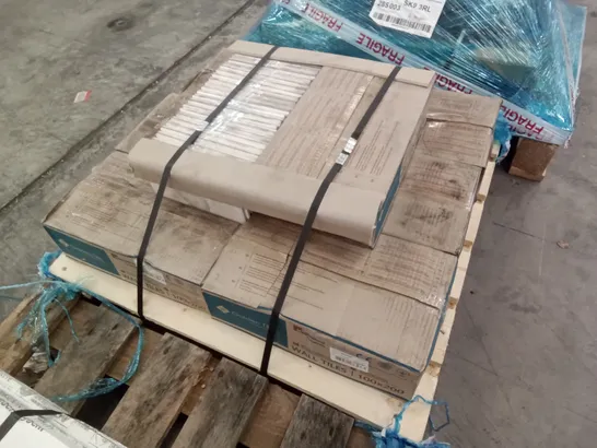 PALLET OF 352 METRO UNDERGROUND BEVELLED WHITE WALL TILES 200×100MM (7M²)