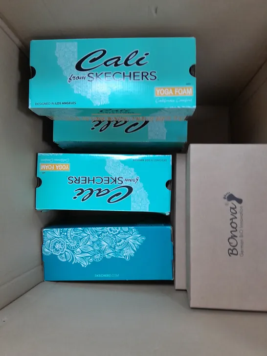 BOX OF APPROX 12 ASSORTED PAIRS OF SHOES TO INCLUDE SKECHERS AND BONOVA IN ASSORTED SIZES