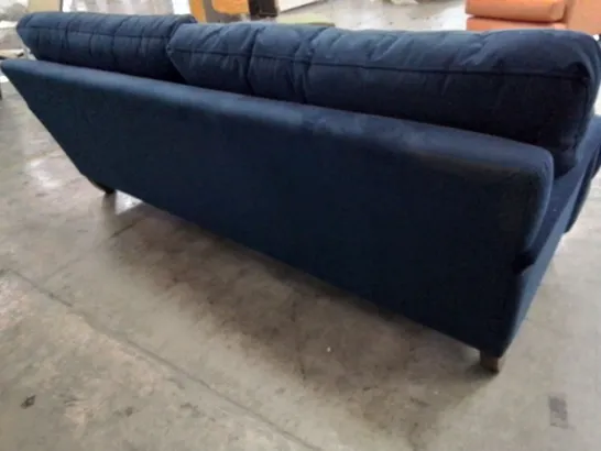 QUALITY BRITISH DESIGNER LOUNGE Co. ROSE THREE SEATER SOFA PLUSH NAVY BLUE FABRIC