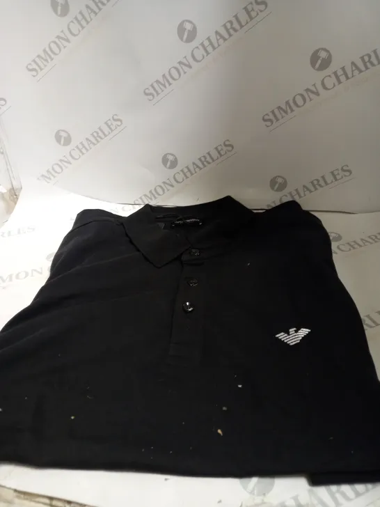 EMPORIO ARMANI BLACK POLO SHIRT SIZE M 