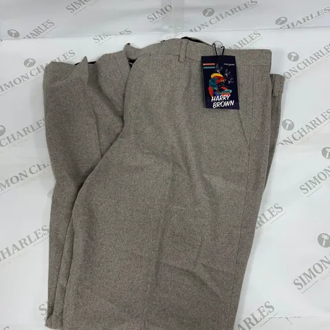 HARRY BROWN WEDDING WOOL MIX SLIM FIT TROUSERS IN LIGHT GREY SIZE W38/L32