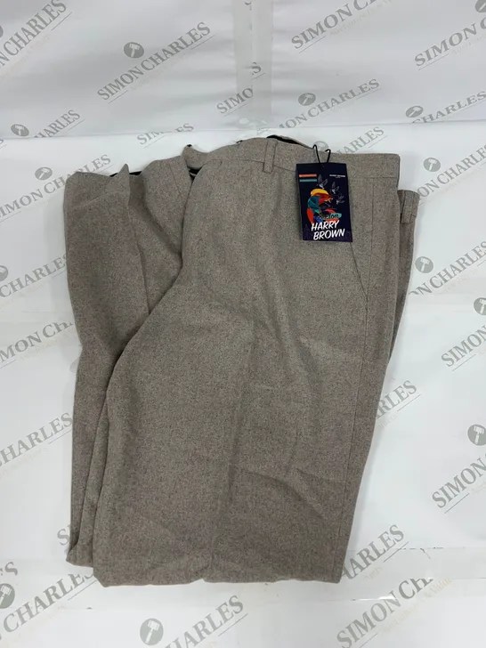 HARRY BROWN WEDDING WOOL MIX SLIM FIT TROUSERS IN LIGHT GREY SIZE W38/L32