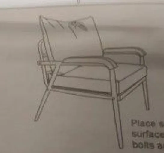 BOXED LIGHT BROWN ARM CHAIR