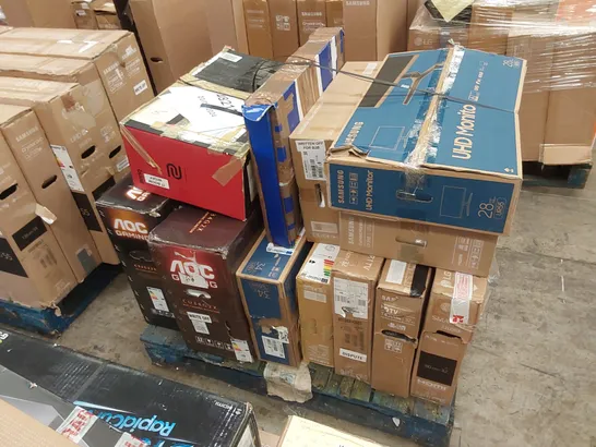 PALLET TO CONTAIN APPROX 12 ASSORTED TVS AND COMPUTER MONITORS - MODELS, SIZES AND CONDITIONS MAY VARY 