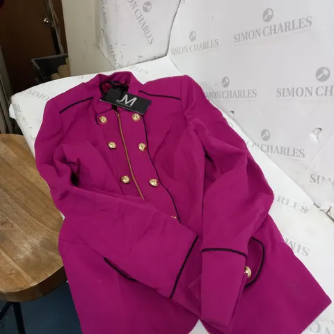 PURPLE JULIEN MACDONALD CASUAL JACKET WITH GOLD STYLE BUTTONS SIZE 8