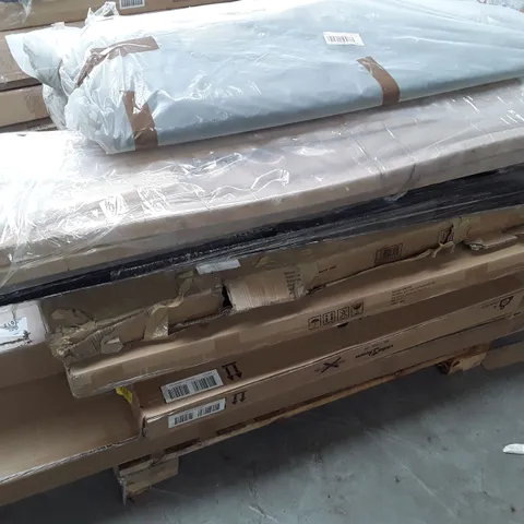 PALLET OF ASSORTED FLAT PACK BED PARTS 