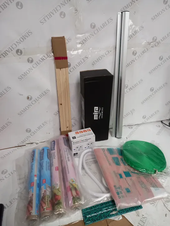 APPROXIMATELY 30 ASSORTED HOME ITEMS INCLUDING SHOWER HEAD REPALCEMENT, WIFI REPEATER, WINDOW INSULATION KIT