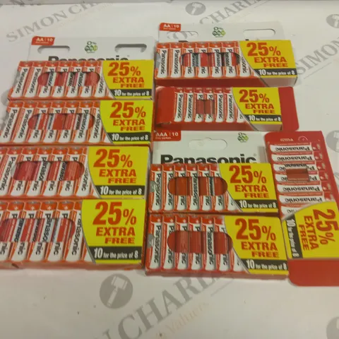 LOT OF 9 PACKETS OF ASSORTED PANASONIC BATTERIES