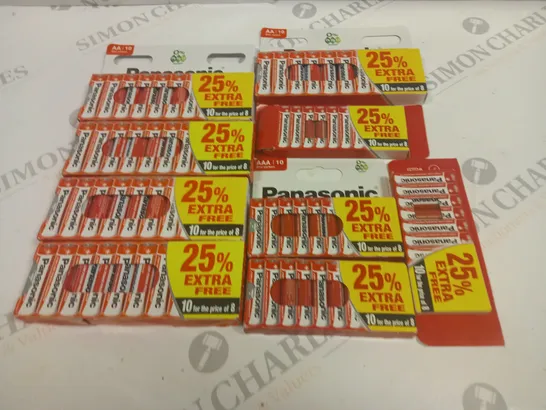 LOT OF 9 PACKETS OF ASSORTED PANASONIC BATTERIES