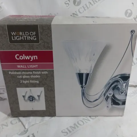 BOXED WORLD OF LIGHTING COLWYN POLISHED CHROME 2 LIGHT FITTING