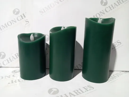 BOXED HOME REFLECTIONS SET OF 3 LED PILLAR CANDLES