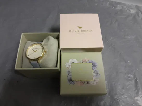 BOXED OLIVIA BURTON CELESTIAL MOON DIAL WATCH WITH LEATHER STRAP