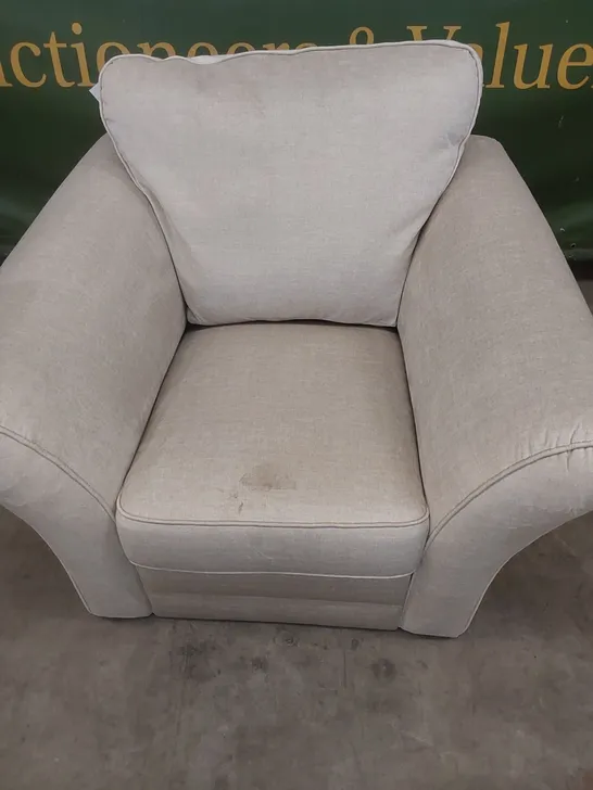 DESIGNER SOFT FABRIC UPHOLSTERED ARMCHAIR 