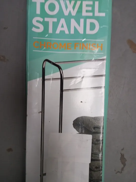 BOXED UNBRANDED TOWEL STAND IN CHROME FINISH