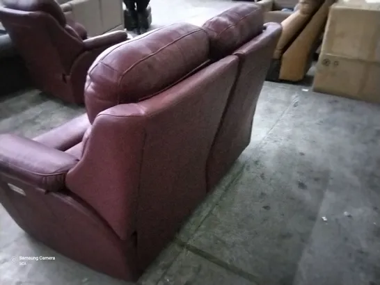 QUALITY BRITISH DESIGNER G PLAN KINGSBURY 2 SEATER ELECTRIC RECLINING CAPRI CLARET LEATHER 