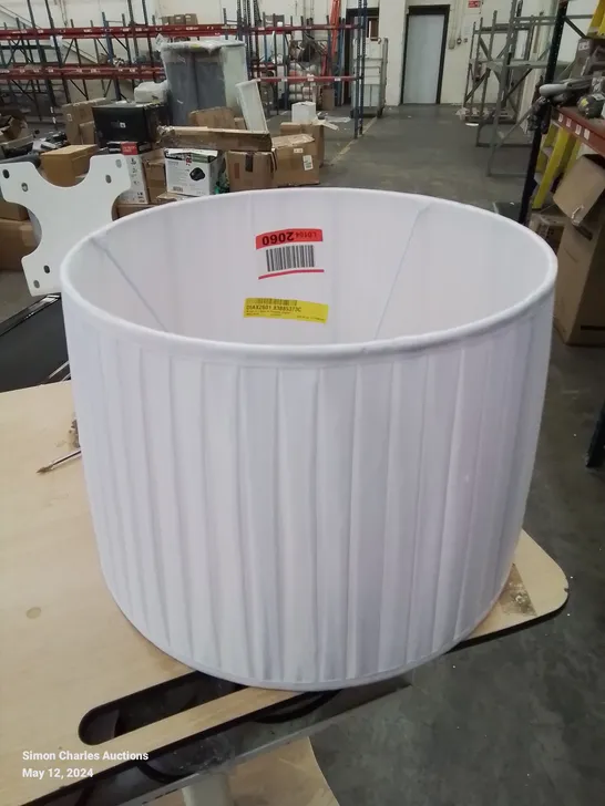 POLYESTER EMPIRE PLEATED LAMP SHADE IN WHITE HEIGHT 26.3CM × WIDTH 40CM