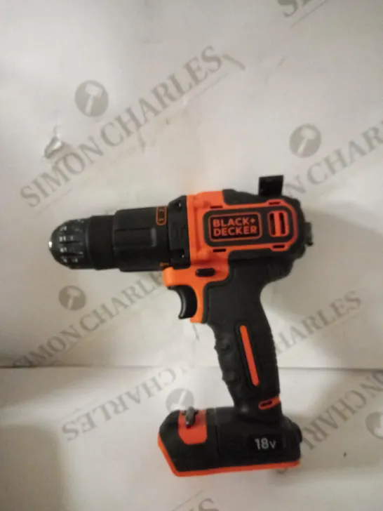 BLACK+DECKER 18 V CORDLESS 2-GEAR COMBI HAMMER DRILL POWER TOOL (BCD70051K)